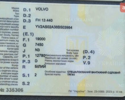 Білий Вольво FH 13, об'ємом двигуна 12.78 л та пробігом 1 тис. км за 11500 $, фото 12 на Automoto.ua