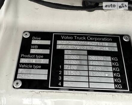 Белый Вольво FH 13, объемом двигателя 12.8 л и пробегом 732 тыс. км за 40000 $, фото 8 на Automoto.ua