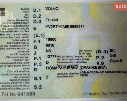 Оранжевый Вольво FH 13, объемом двигателя 12.78 л и пробегом 1 тыс. км за 34000 $, фото 1 на Automoto.ua