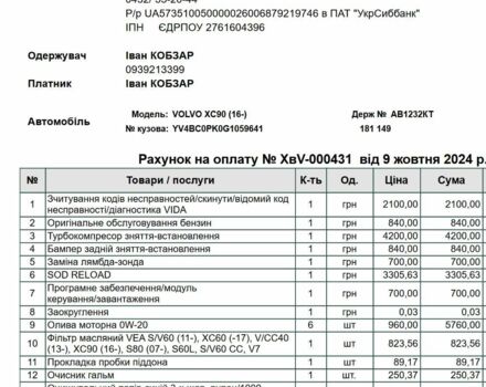 Черный Вольво ХС90, объемом двигателя 2 л и пробегом 180 тыс. км за 32000 $, фото 21 на Automoto.ua