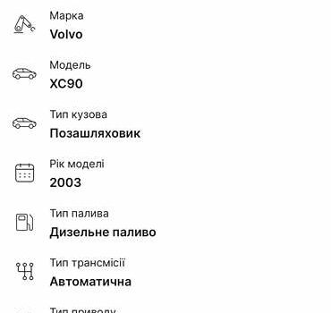 Синий Вольво ХС90, объемом двигателя 2.4 л и пробегом 326 тыс. км за 8400 $, фото 6 на Automoto.ua