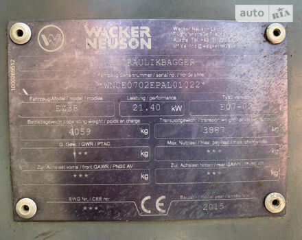 Вакер Neuson, объемом двигателя 0 л и пробегом 1 тыс. км за 32900 $, фото 6 на Automoto.ua