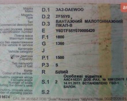 ЗАЗ Lanos Cargo, объемом двигателя 0 л и пробегом 240 тыс. км за 1100 $, фото 6 на Automoto.ua
