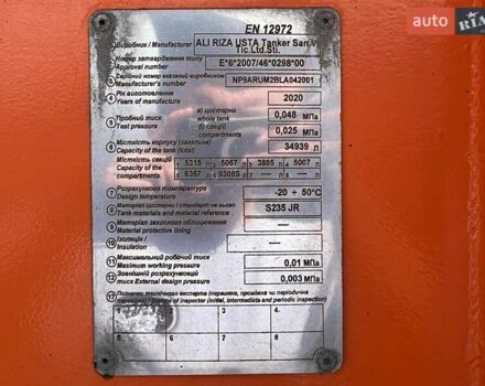 Оранжевый Ali Riza Usta Бензовоз, объемом двигателя 0 л и пробегом 0 тыс. км за 29900 $, фото 1 на Automoto.ua