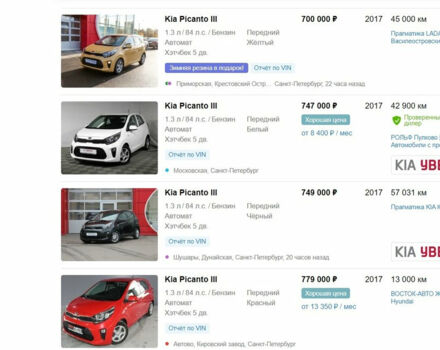 Kia Picanto 2017 года