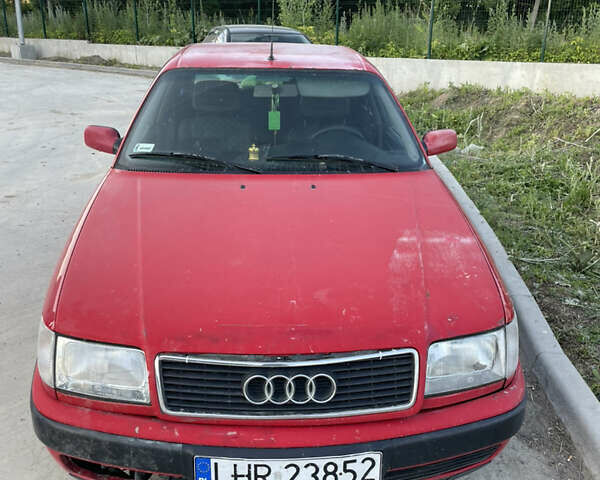 Красный Ауди 100, объемом двигателя 2.4 л и пробегом 470 тыс. км за 1450 $, фото 1 на Automoto.ua
