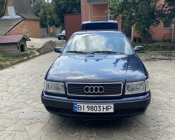 Синий Ауди 100, объемом двигателя 2.3 л и пробегом 344 тыс. км за 3500 $, фото 1 на Automoto.ua