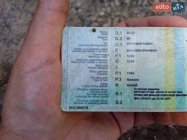 Белый Ауди 80, объемом двигателя 2 л и пробегом 255 тыс. км за 1600 $, фото 1 на Automoto.ua