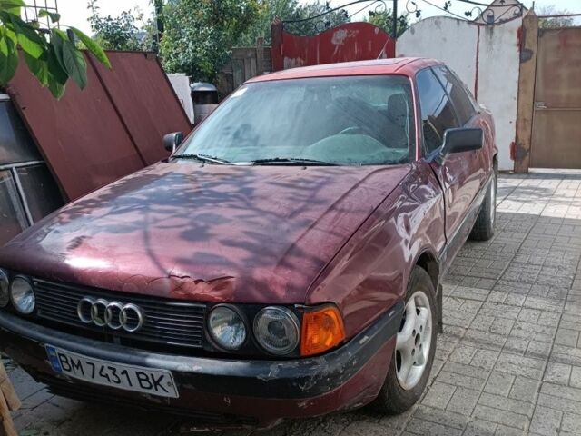 Красный Ауди 80, объемом двигателя 1.8 л и пробегом 317 тыс. км за 1350 $, фото 1 на Automoto.ua