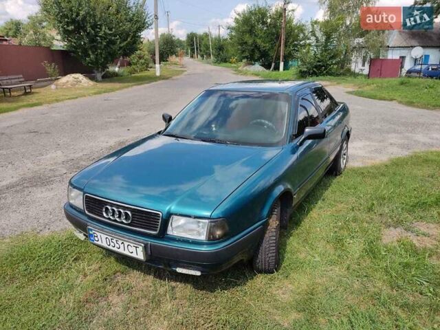 Зеленый Ауди 80, объемом двигателя 1.98 л и пробегом 347 тыс. км за 3200 $, фото 1 на Automoto.ua