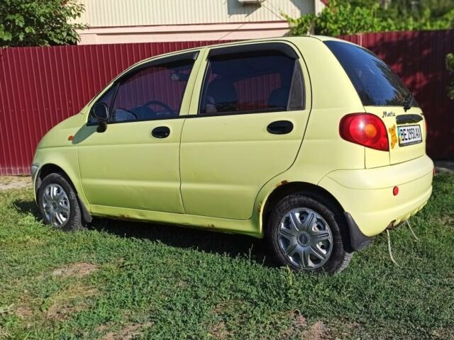 Желтый Дэу Матиз, объемом двигателя 0.8 л и пробегом 55 тыс. км за 2500 $, фото 1 на Automoto.ua
