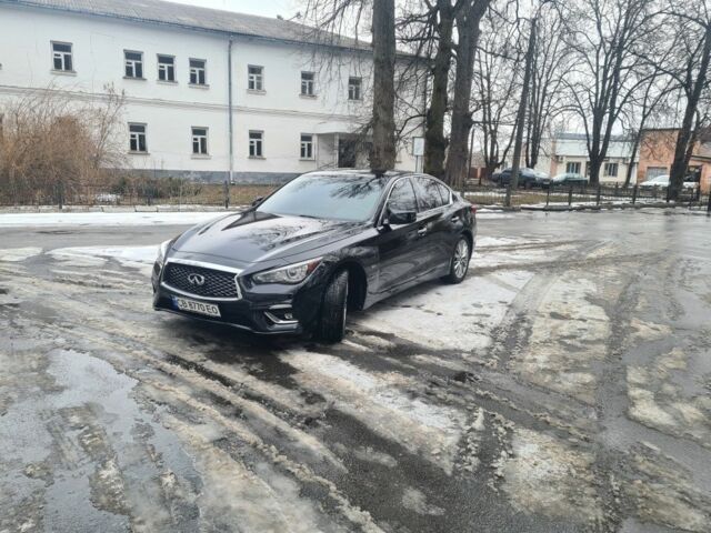 Черный Инфинити Q50, объемом двигателя 3 л и пробегом 129 тыс. км за 16500 $, фото 1 на Automoto.ua