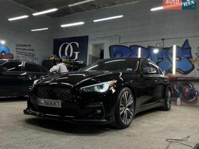 Черный Инфинити Q50, объемом двигателя 3 л и пробегом 96 тыс. км за 23000 $, фото 1 на Automoto.ua