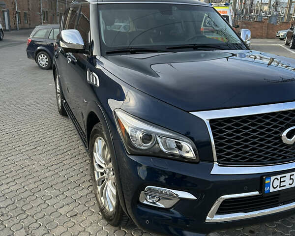 Синий Инфинити QX80, объемом двигателя 5.55 л и пробегом 105 тыс. км за 27600 $, фото 1 на Automoto.ua