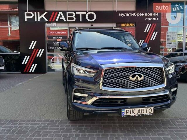 Синий Инфинити QX80, объемом двигателя 5.55 л и пробегом 56 тыс. км за 49900 $, фото 1 на Automoto.ua