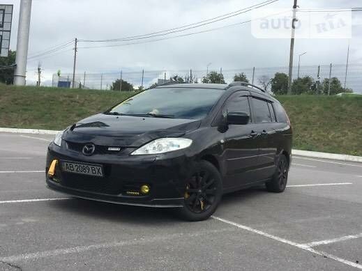 Черный Мазда 5, объемом двигателя 2 л и пробегом 145 тыс. км за 8500 $, фото 1 на Automoto.ua