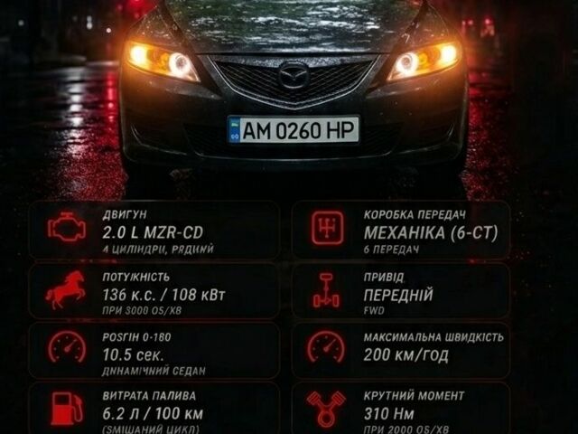 Чорний Мазда 6, об'ємом двигуна 2 л та пробігом 400 тис. км за 1500 $, фото 1 на Automoto.ua