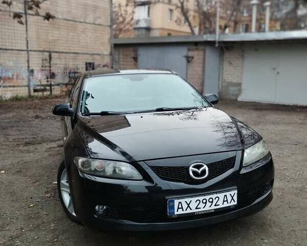 Черный Мазда 6, объемом двигателя 2 л и пробегом 185 тыс. км за 5000 $, фото 1 на Automoto.ua