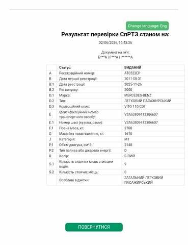 Белый Мерседес Вито, объемом двигателя 2.15 л и пробегом 470 тыс. км за 4000 $, фото 1 на Automoto.ua