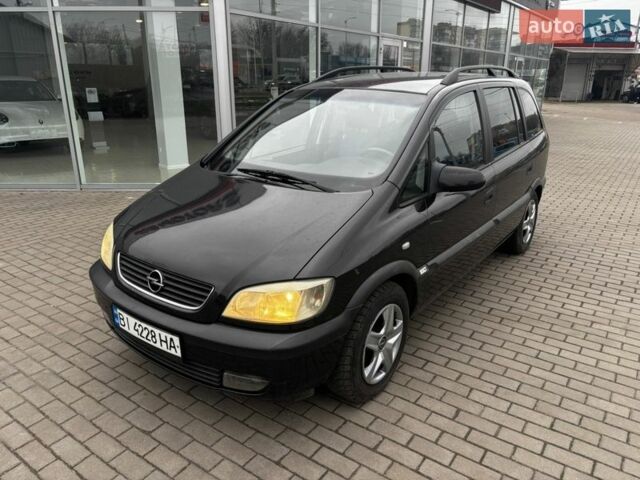 Черный Опель Зафира, объемом двигателя 1.6 л и пробегом 249 тыс. км за 3750 $, фото 1 на Automoto.ua