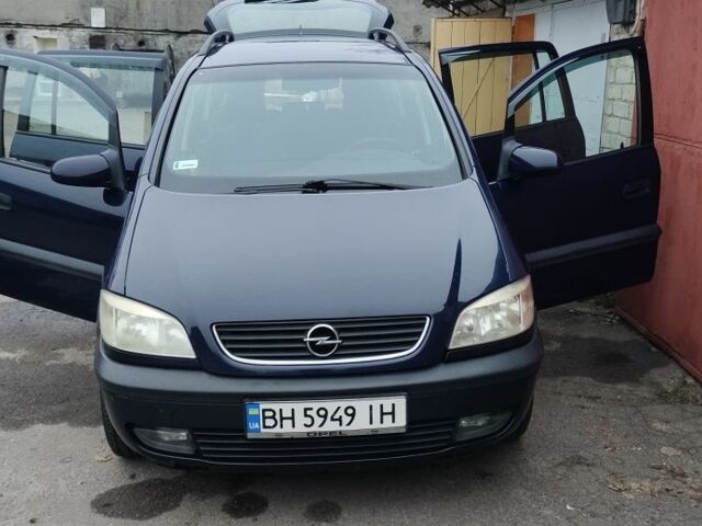 Синий Опель Зафира, объемом двигателя 2 л и пробегом 350 тыс. км за 3300 $, фото 1 на Automoto.ua