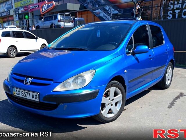 Синий Пежо 307, объемом двигателя 2 л и пробегом 265 тыс. км за 3650 $, фото 1 на Automoto.ua