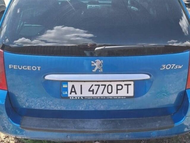 Синий Пежо 307, объемом двигателя 2 л и пробегом 300 тыс. км за 3500 $, фото 1 на Automoto.ua
