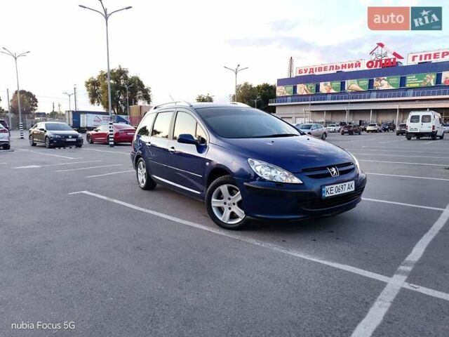 Синий Пежо 307, объемом двигателя 2 л и пробегом 250 тыс. км за 6300 $, фото 1 на Automoto.ua