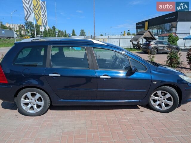 Синий Пежо 307, объемом двигателя 1.56 л и пробегом 210 тыс. км за 4500 $, фото 1 на Automoto.ua