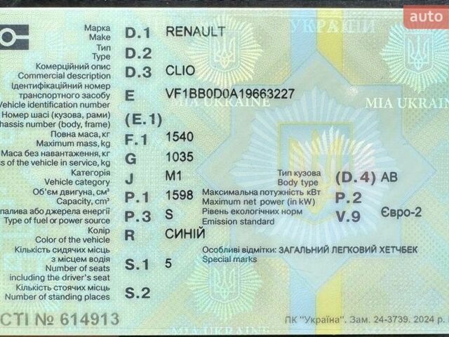 Рено Кліо, об'ємом двигуна 1.6 л та пробігом 1 тис. км за 1300 $, фото 1 на Automoto.ua