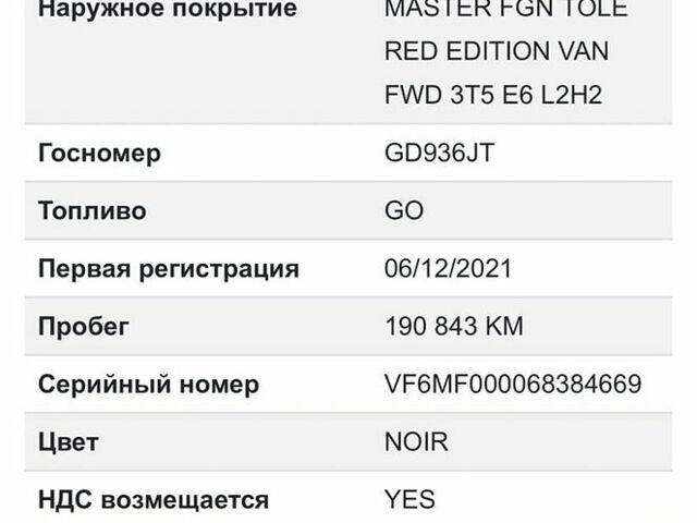 Черный Рено Мастер, объемом двигателя 2.3 л и пробегом 191 тыс. км за 19500 $, фото 1 на Automoto.ua
