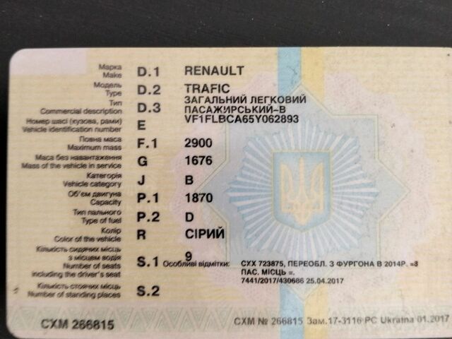 Сірий Рено Трафік, об'ємом двигуна 1.87 л та пробігом 350 тис. км за 8000 $, фото 1 на Automoto.ua
