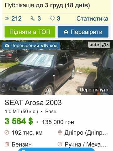 Черный Сеат Arosa, объемом двигателя 0 л и пробегом 199 тыс. км за 2700 $, фото 1 на Automoto.ua