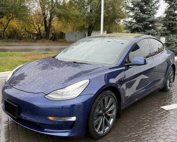 Синий Тесла Модель 3, объемом двигателя 0 л и пробегом 79 тыс. км за 18900 $, фото 1 на Automoto.ua