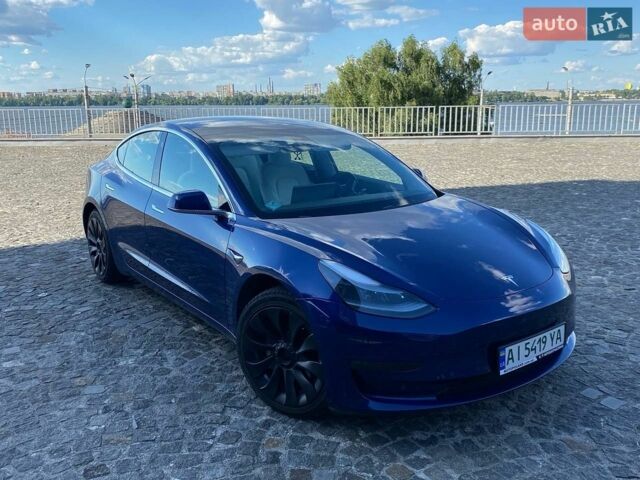 Синий Тесла Модель 3, объемом двигателя 0 л и пробегом 92 тыс. км за 17500 $, фото 1 на Automoto.ua