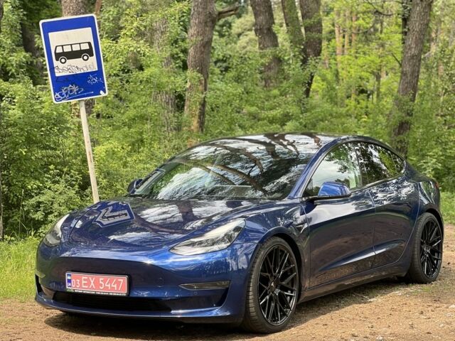 Синий Тесла Модель 3, объемом двигателя 0 л и пробегом 114 тыс. км за 20850 $, фото 1 на Automoto.ua