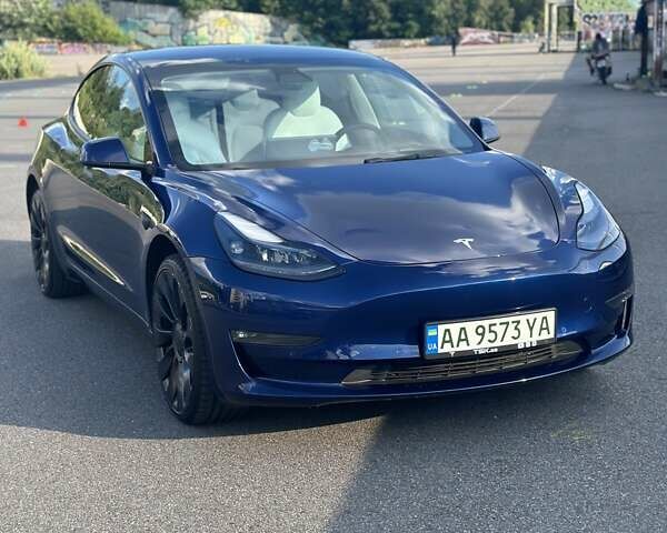 Синий Тесла Модель 3, объемом двигателя 0 л и пробегом 46 тыс. км за 25900 $, фото 1 на Automoto.ua