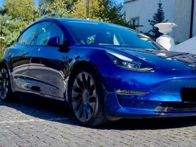 Синий Тесла Модель 3, объемом двигателя 0 л и пробегом 47 тыс. км за 13600 $, фото 1 на Automoto.ua