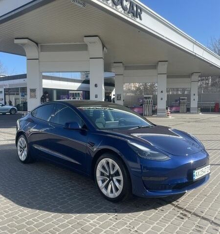 Синий Тесла Модель 3, объемом двигателя 0 л и пробегом 38 тыс. км за 21300 $, фото 1 на Automoto.ua