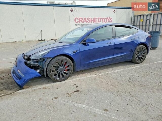 Синий Тесла Модель 3, объемом двигателя 0 л и пробегом 59 тыс. км за 6000 $, фото 1 на Automoto.ua