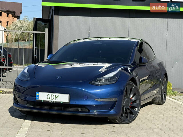 Синій Тесла Модель 3, об'ємом двигуна 0 л та пробігом 55 тис. км за 25600 $, фото 1 на Automoto.ua