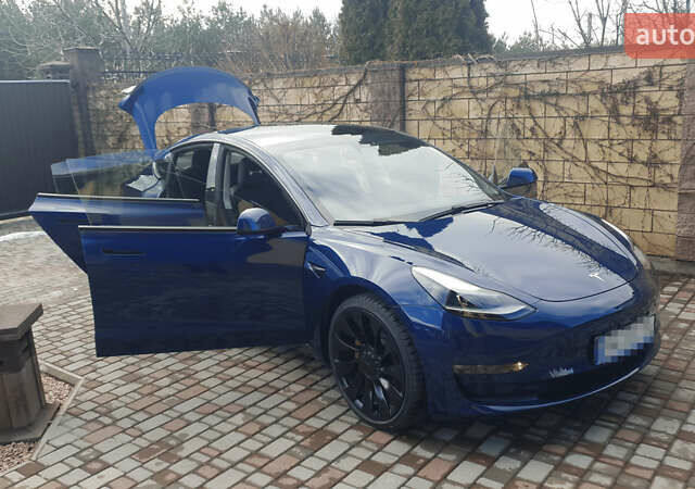 Синий Тесла Модель 3, объемом двигателя 0 л и пробегом 3 тыс. км за 29500 $, фото 1 на Automoto.ua