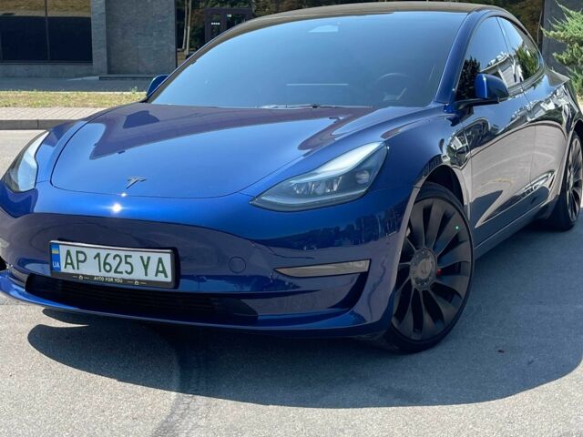 Синий Тесла Модель 3, объемом двигателя 0 л и пробегом 63 тыс. км за 23890 $, фото 1 на Automoto.ua