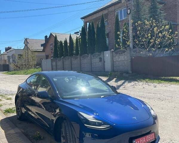 Синий Тесла Модель 3, объемом двигателя 0 л и пробегом 49 тыс. км за 18600 $, фото 1 на Automoto.ua