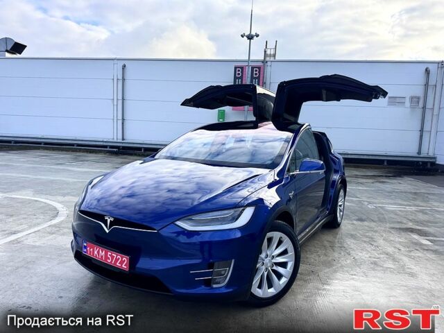 Синий Тесла Модель Х, объемом двигателя 100 л и пробегом 66 тыс. км за 34500 $, фото 1 на Automoto.ua