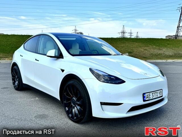 Білий Тесла Model Y, об'ємом двигуна 0.39 л та пробігом 64 тис. км за 28500 $, фото 1 на Automoto.ua
