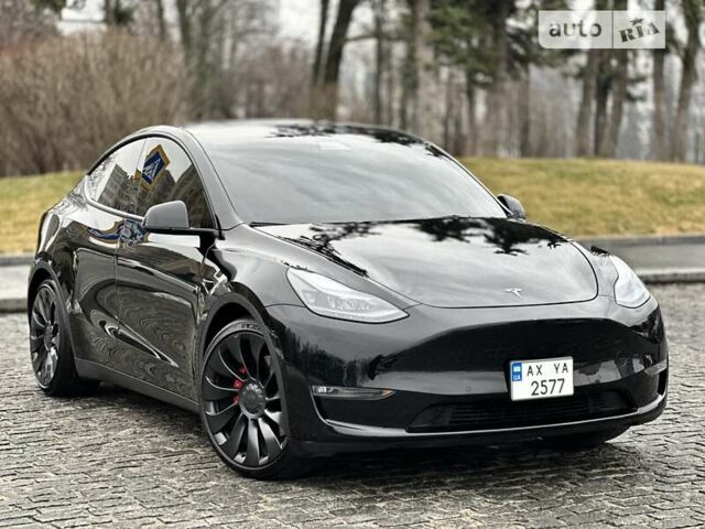 Черный Тесла Model Y, объемом двигателя 0 л и пробегом 47 тыс. км за 41000 $, фото 1 на Automoto.ua