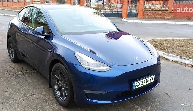 Синий Тесла Model Y, объемом двигателя 0 л и пробегом 54 тыс. км за 24500 $, фото 1 на Automoto.ua