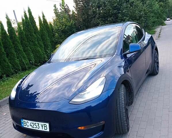 Синий Тесла Model Y, объемом двигателя 0 л и пробегом 69 тыс. км за 24900 $, фото 1 на Automoto.ua