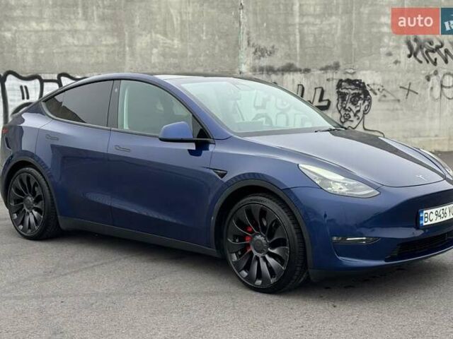 Синий Тесла Model Y, объемом двигателя 0 л и пробегом 66 тыс. км за 24100 $, фото 1 на Automoto.ua